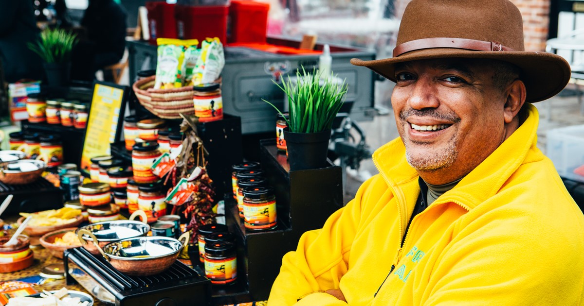 Africa Al's African sauces market stall